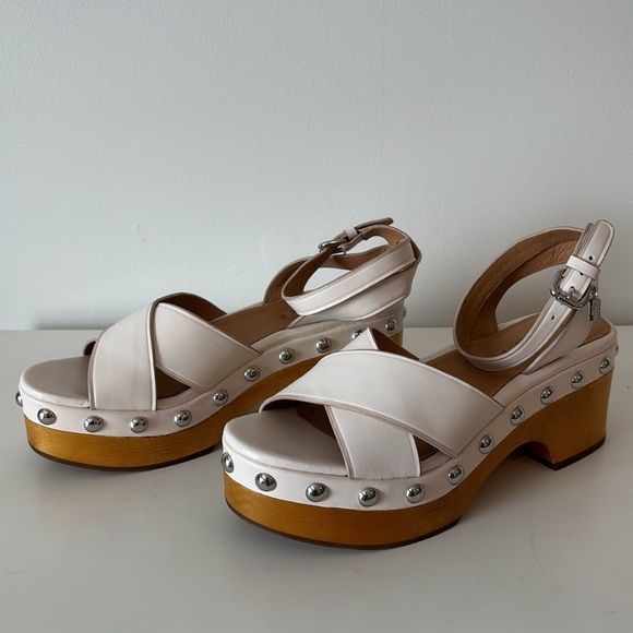 NIB Astor Semi MatteCalf Chalk clog Sandals. Size 7M. - Picture 4 of 12